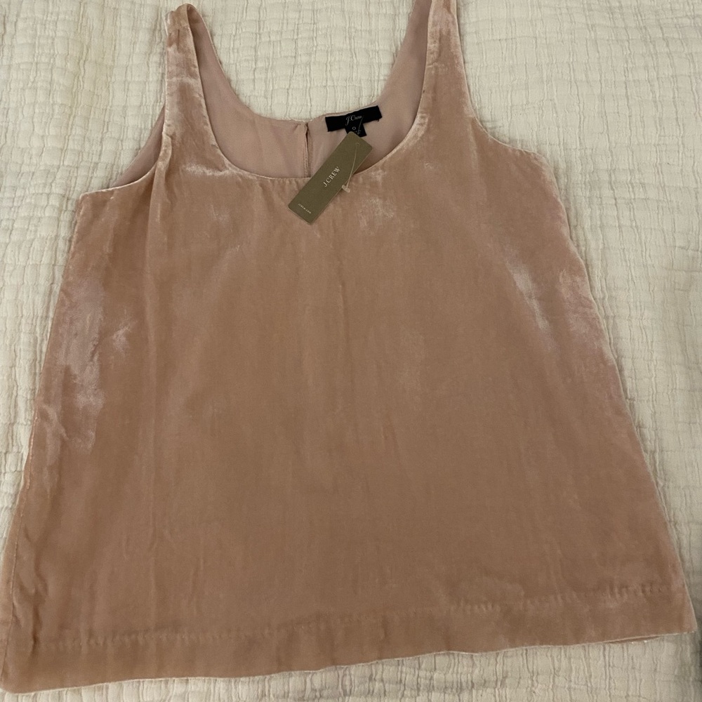 J.Crew Velvet Tank, Dusty Rose, Size 0, NWT